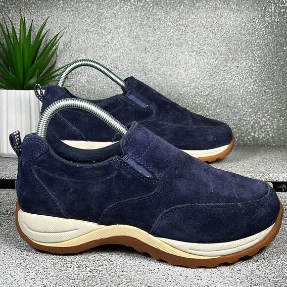 L.L. Bean Blue Suede Outdoor Hiking Sneakers Boots Shoes Size 7 - Picture 3 of 8